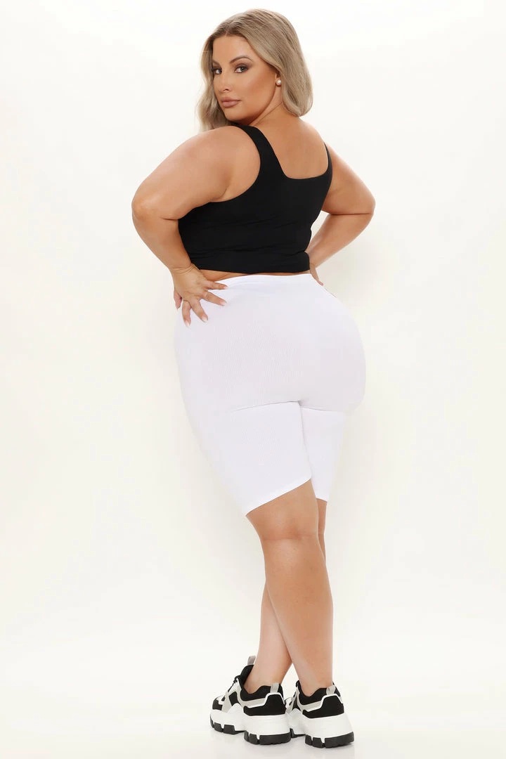 Fashion Nova Effortless Seamless Biker Shorts - White
