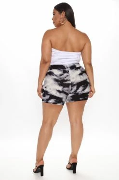 Fashion Nova Biker Shorts Lost In The Dream Tie Dye Biker Short - Black/combo
