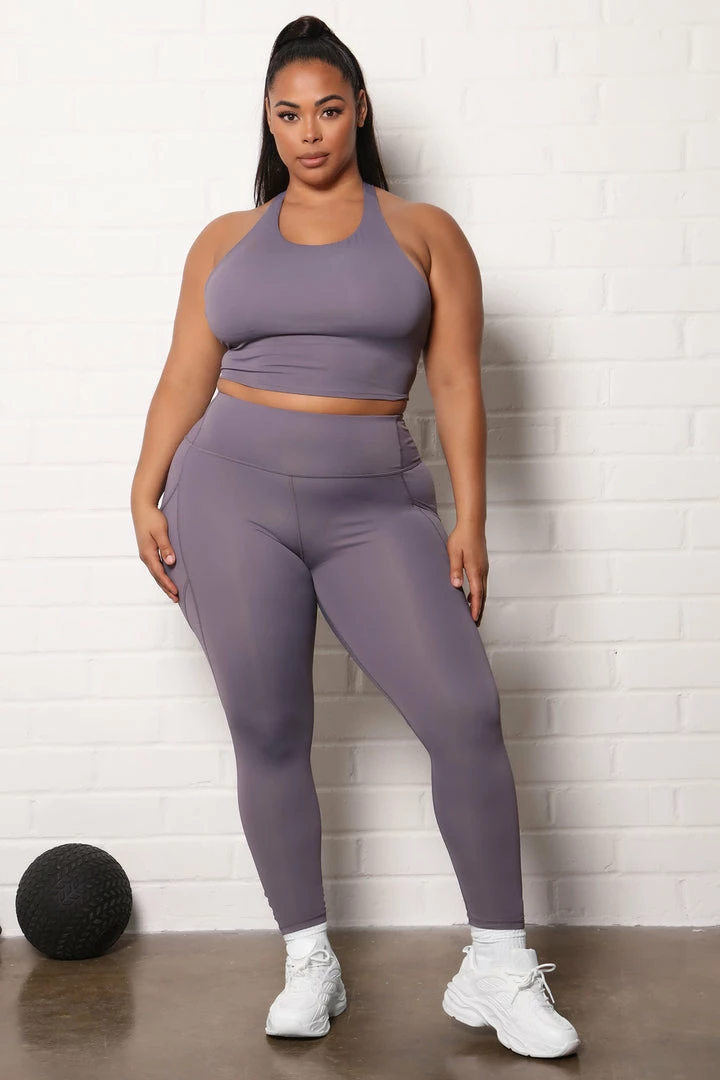 Fashion Nova Essential Long Line Sports Bra In Sculpt Tech - Lavender Activewear Tops