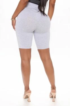 Fashion Nova My Favorite Biker Short - Heather Grey Biker Shorts