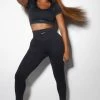 Fashion Nova Activewear Tops Effortless Zenith Ribbed Seamless Bra Top - Black