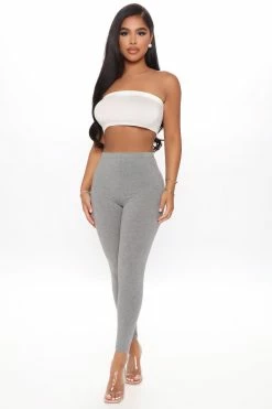 Fashion Nova Lean On Me Leggings - Heather Grey