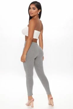 Fashion Nova Lean On Me Leggings - Heather Grey