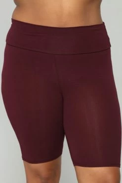 Fashion Nova Brooke Biker Shorts - Burgundy