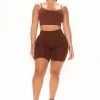 Fashion Nova Effortless Seamless Biker Shorts - Chocolate