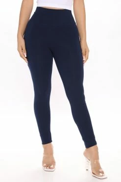 Fashion Nova Leggings Running Around High Rise Legging - Navy