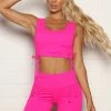 Fashion Nova Watch Out Active Crop Tank In Power Flex - Fuchsia Activewear Tops