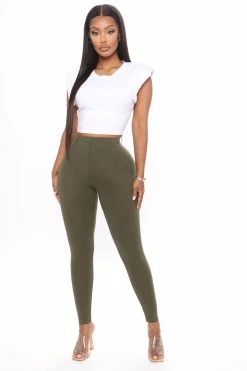 Fashion Nova Lean On Me Leggings - Olive