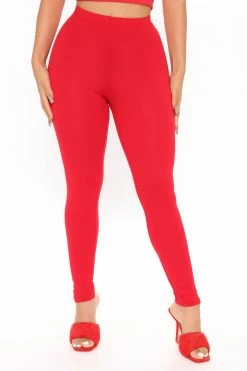 Fashion Nova Lean On Me Leggings - Red