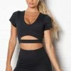 Fashion Nova A Winner Active Compression Crop Top - Black