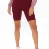 Fashion Nova Tia Seamless Tummy Tuck Biker Shorts - Wine