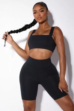 Fashion Nova Morph Gibbous Bra Top - Black Activewear Tops