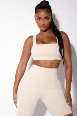 Fashion Nova Morph Gibbous Bra Top - Brazilian Sand Activewear Tops