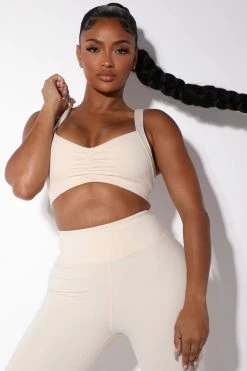 Fashion Nova Sublime Balmer Bra Top - Brazilian Sand Activewear Tops