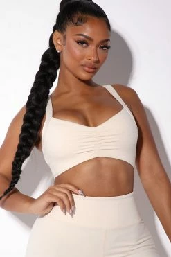 Fashion Nova Sublime Balmer Bra Top - Brazilian Sand Activewear Tops