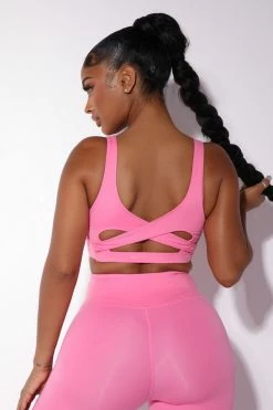 Fashion Nova Sublime Balmer Bra Top - Bubblegum Pink Activewear Tops