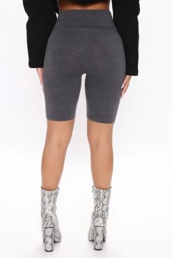 Fashion Nova Brooke Biker Shorts - Charcoal