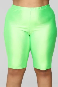 Fashion Nova Curves For Days Biker Shorts - Neon Green