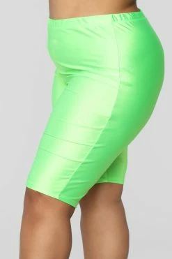 Fashion Nova Curves For Days Biker Shorts - Neon Green
