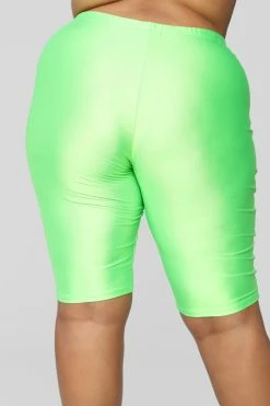 Fashion Nova Curves For Days Biker Shorts - Neon Green
