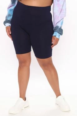Fashion Nova Natalee Biker Shorts - Navy