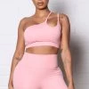 Fashion Nova Sport Core Super Soft Active One Shoulder Tank - Peach