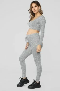 Fashion Nova Wanderlust Leggings - Grey