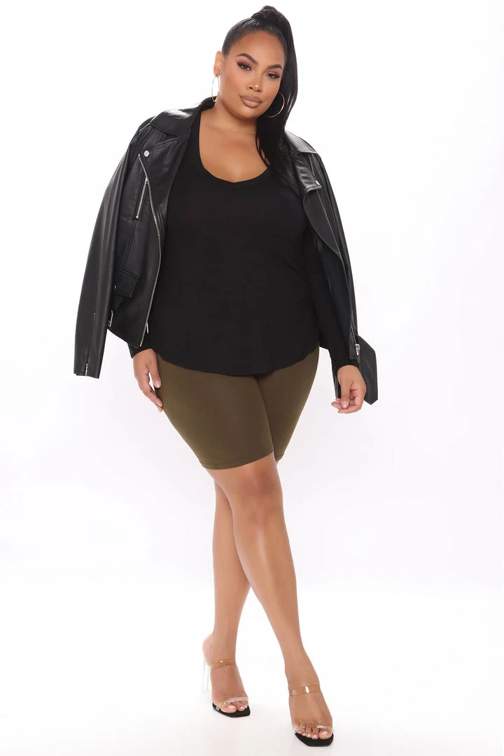 Fashion Nova Brooke Biker Shorts - Olive