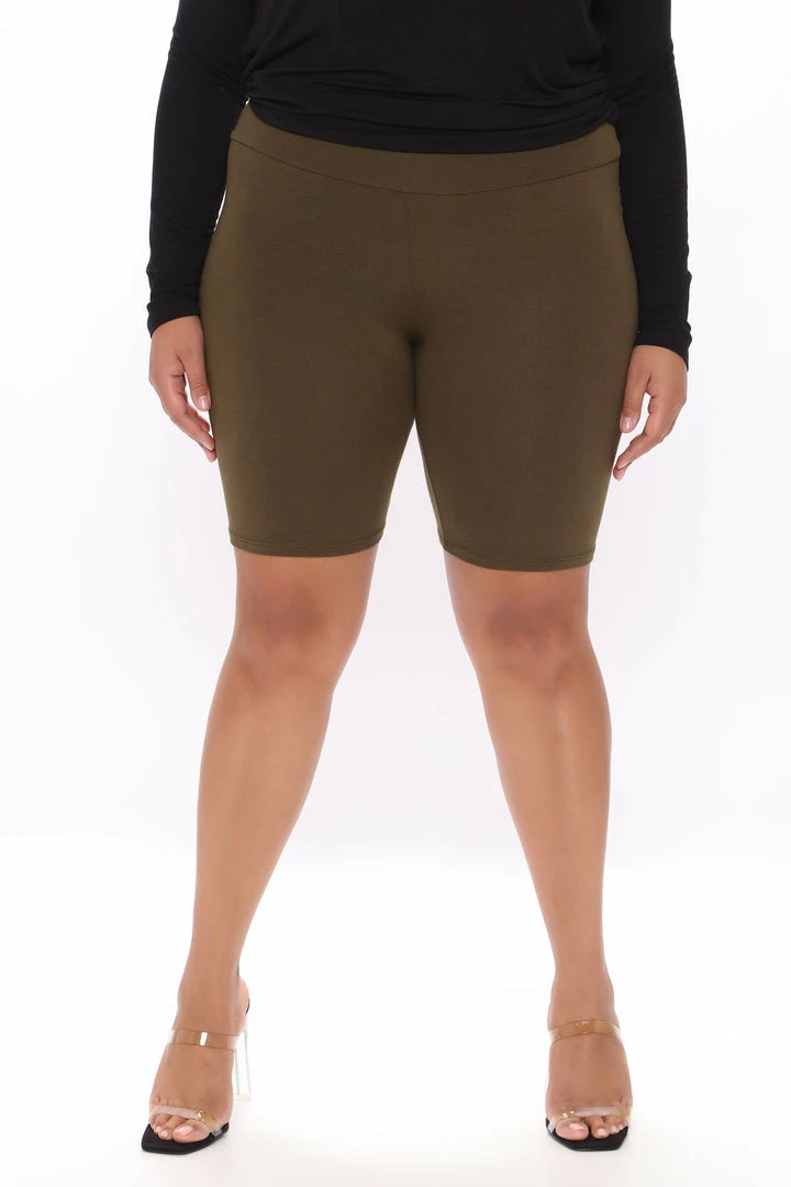 Fashion Nova Brooke Biker Shorts - Olive