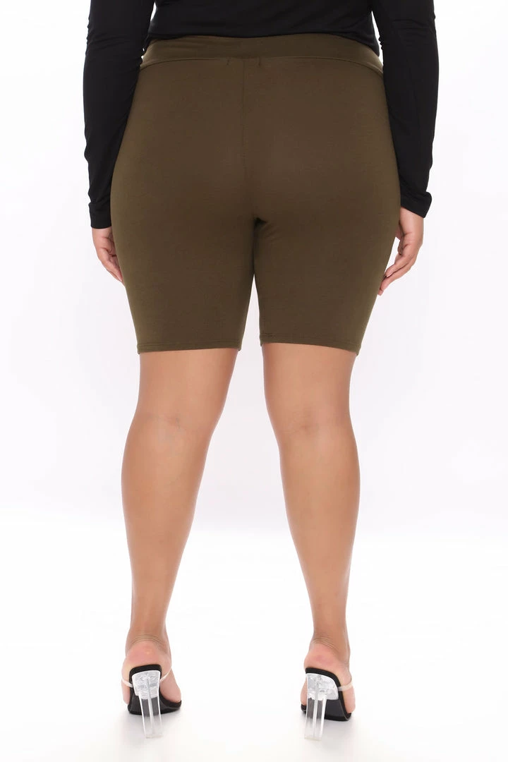 Fashion Nova Brooke Biker Shorts - Olive