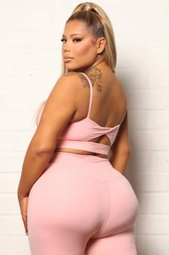 Fashion Nova Go For It Super Soft Sports Bra - Peach