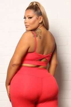 Fashion Nova Go For It Super Soft Sports Bra - Red