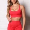 Fashion Nova Determined Compression Sports Bra - Red Activewear Tops