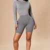 Fashion Nova Natalee Biker Shorts - Grey