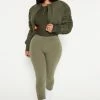 Fashion Nova Running Around High Rise Legging - Olive