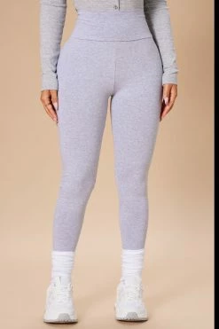 Fashion Nova Leggings Running Around High Rise Legging - Heather Grey