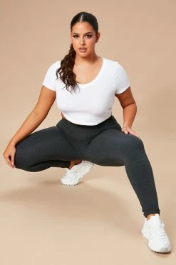 Fashion Nova Leggings Running Around High Rise Legging - Charcoal