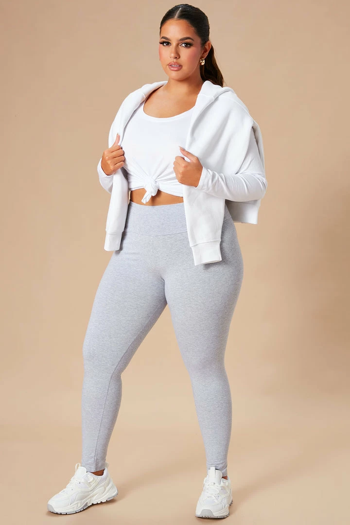 Fashion Nova Leggings Running Around High Rise Legging - Heather Grey