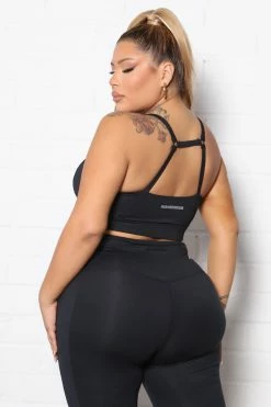 Fashion Nova Determined Compression Sports Bra - Black Activewear Tops