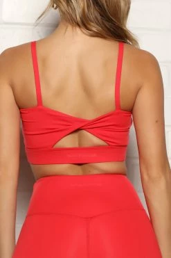 Fashion Nova Go For It Super Soft Sports Bra - Red
