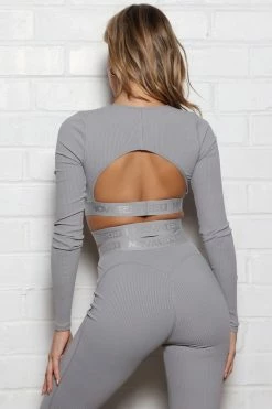 Deals 🎉 Fashion Nova Never Forget Ribbed Active Crop Top - Grey 🤩 12 Fashion Nova Never Forget Ribbed Active Crop Top - Grey