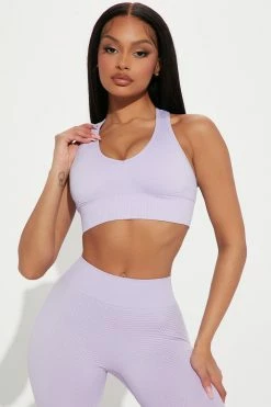 Fashion Nova Wellness Seamless Sports Bra - Lavender Sports Bras
