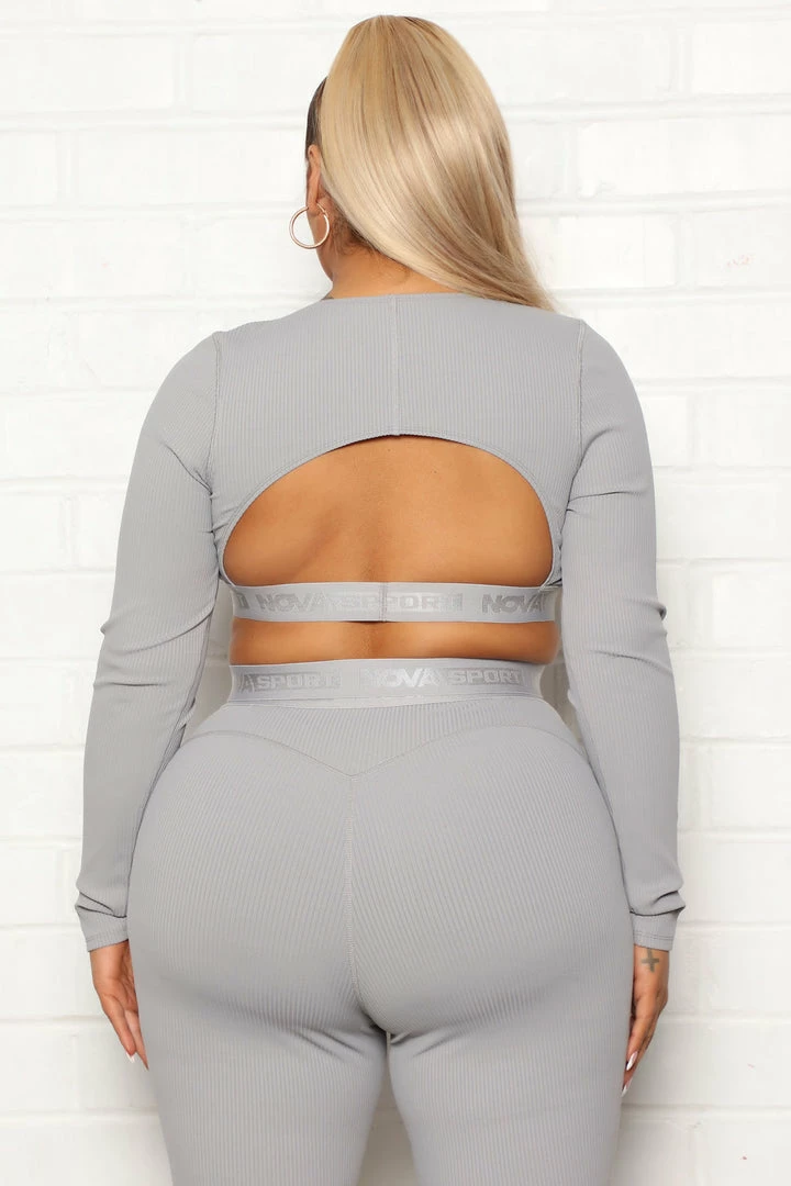 Deals 🎉 Fashion Nova Never Forget Ribbed Active Crop Top - Grey 🤩 9 Fashion Nova Never Forget Ribbed Active Crop Top - Grey