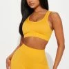 Fashion Nova Power Move Sports Bra - Mustard