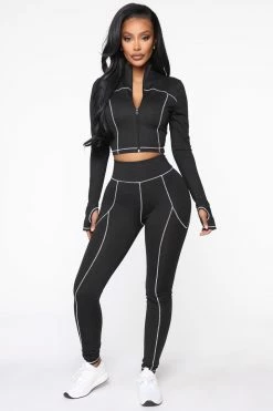 Fashion Nova Contender Active Leggings In Power Flex - Black/White