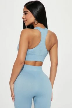 Brand new ๐ Fashion Nova Sports Bras Wellness Seamless Sports Bra - Blue โจ 7 Fashion Nova Sports Bras Wellness Seamless Sports Bra - Blue