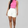 Fashion Nova Classic Mini Biker Shorts - White