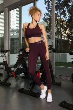 Fashion Nova Let's Fly Sports Bra In Sculpt Tech - Plum Activewear Tops
