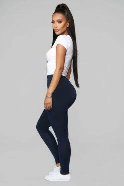 Fashion Nova Kim Basic Legging - Navy