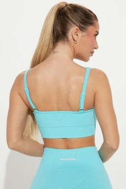 Fashion Nova Vital Goddess Sports Bra In Infinity Seamless - Blue Sports Bras